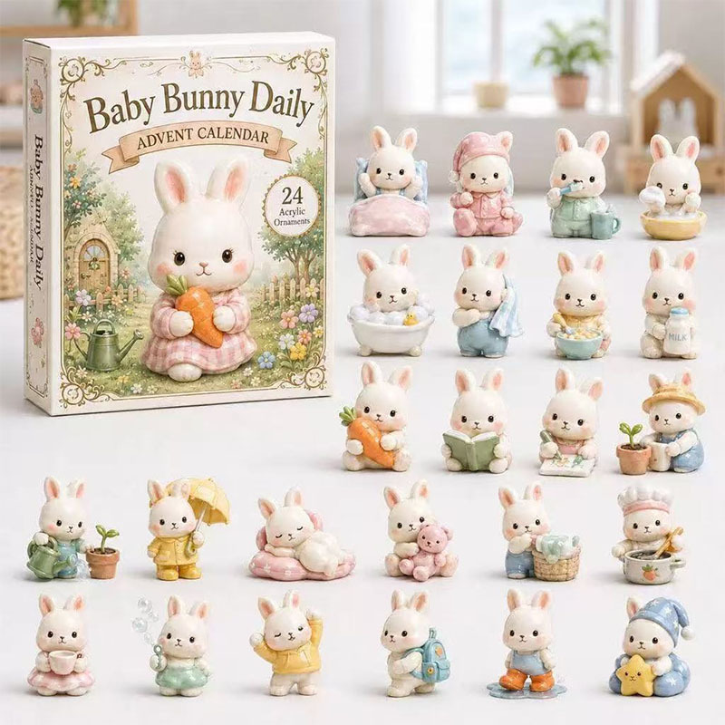 🎁🐇24 Days Bunny Acrylic Ornament Advent Calendar