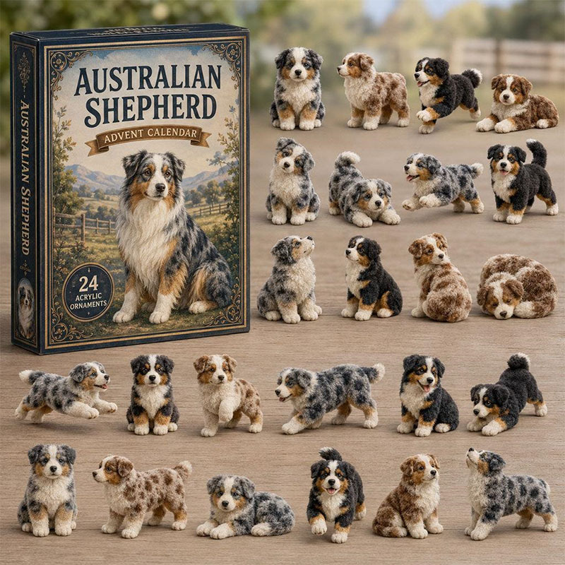 🎁🐕24 Days Sheepdog Acrylic Ornament Advent Calendar