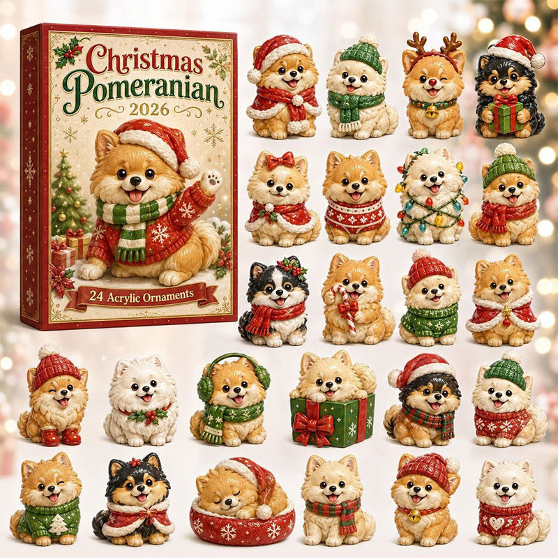😍🐕24 Days Pomeranian Acrylic Ornament Advent Calendar