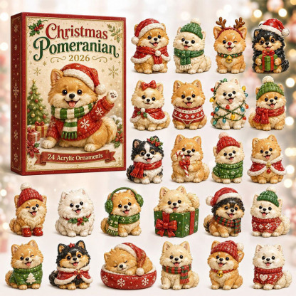 😍🐕24 Days Pomeranian Acrylic Ornament Advent Calendar