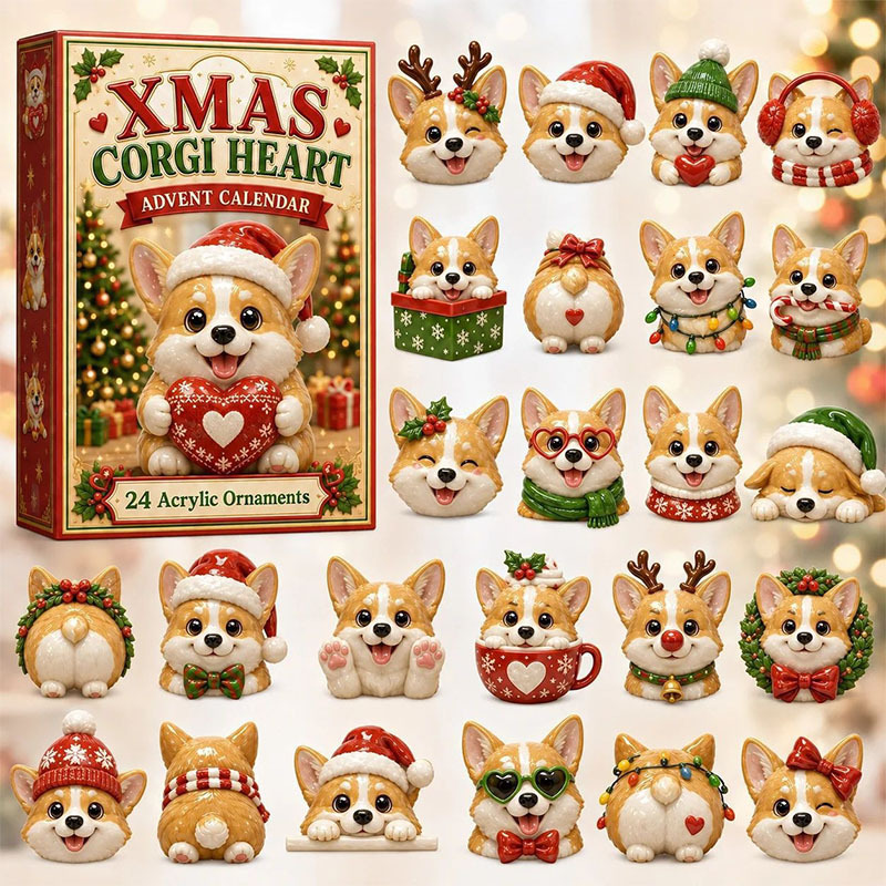 🐶24 Days Corgi Acrylic Ornament Advent Calendar