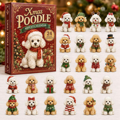 🎁24 Days Poodle Acrylic Ornament Advent Calendar