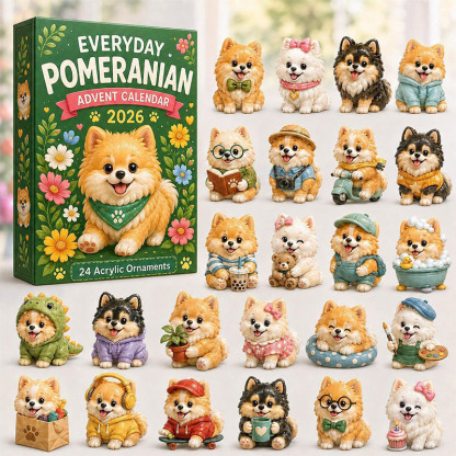 😍🐕24 Days Pomeranian Acrylic Ornament Advent Calendar