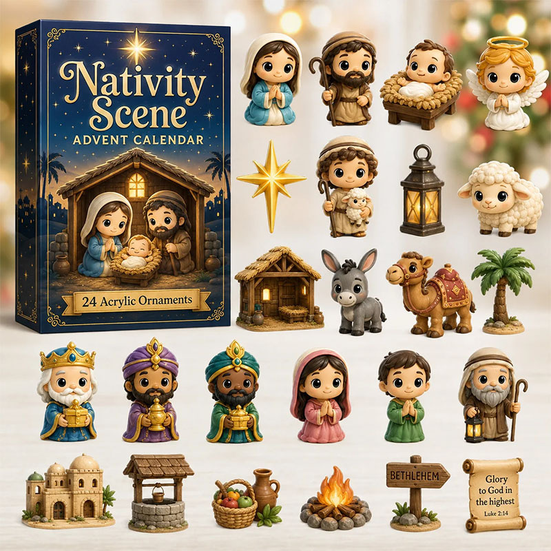 ✨24 Days Nativity Scene Acrylic Ornament Advent Calendar