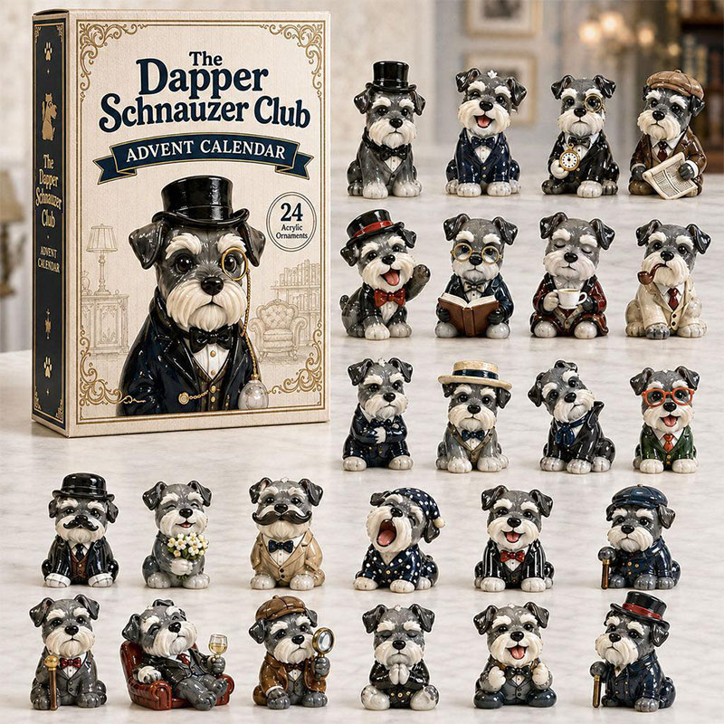 🎁🐶24 Days Schnauzer Acrylic Ornament Advent Calendar