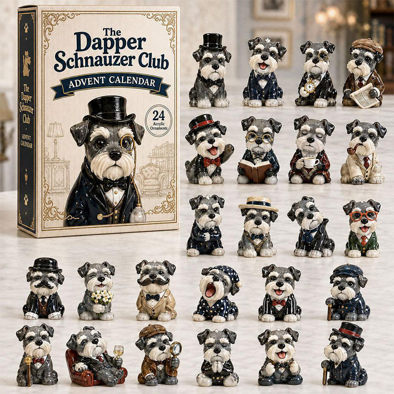 🎁🐶24 Days Schnauzer Acrylic Ornament Advent Calendar