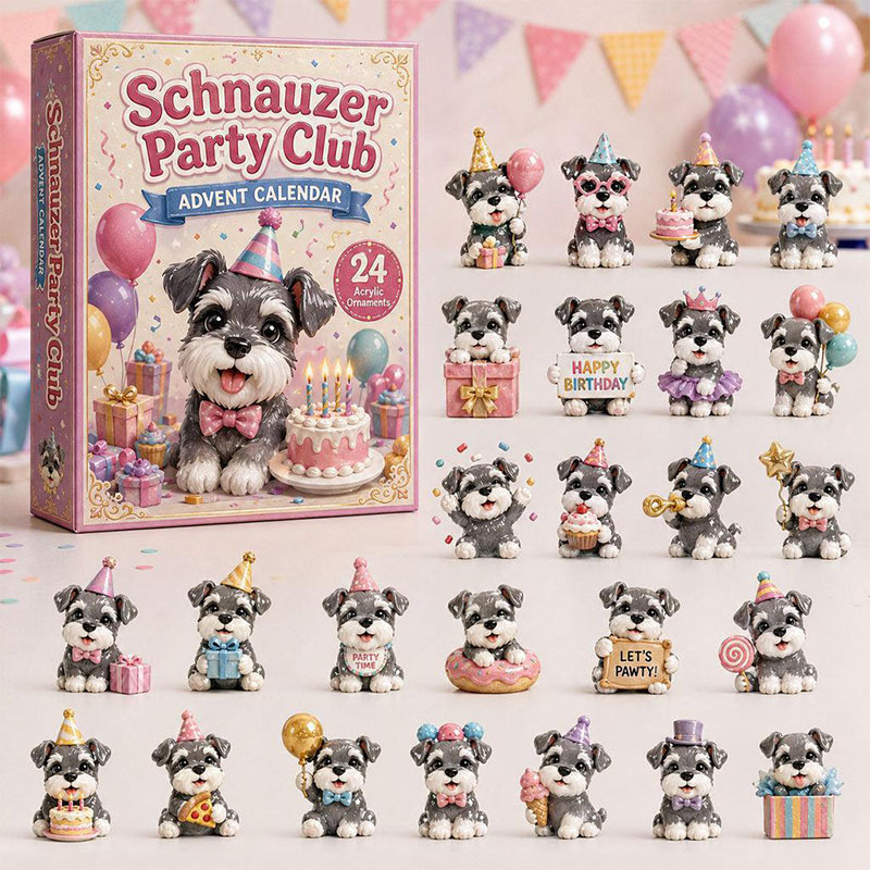 🎁🐶24 Days Schnauzer Acrylic Ornament Advent Calendar