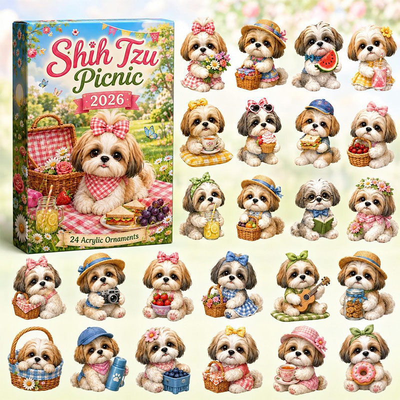 😍🐕24 Days Shih Tzu Acrylic Ornament Advent Calendar