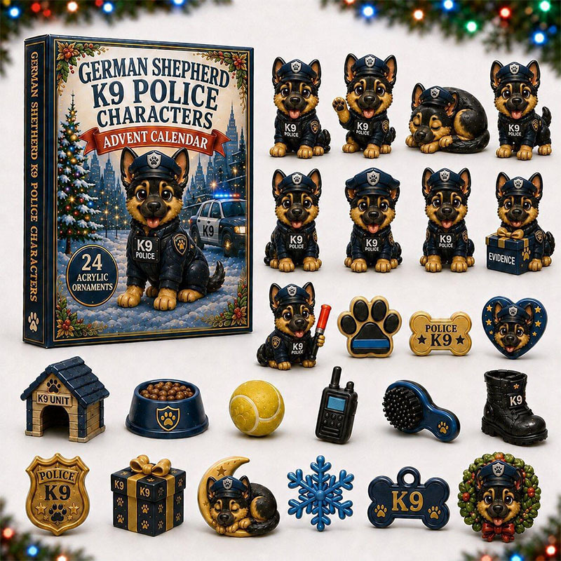🎁🐕24 Days Sheepdog Acrylic Ornament Advent Calendar