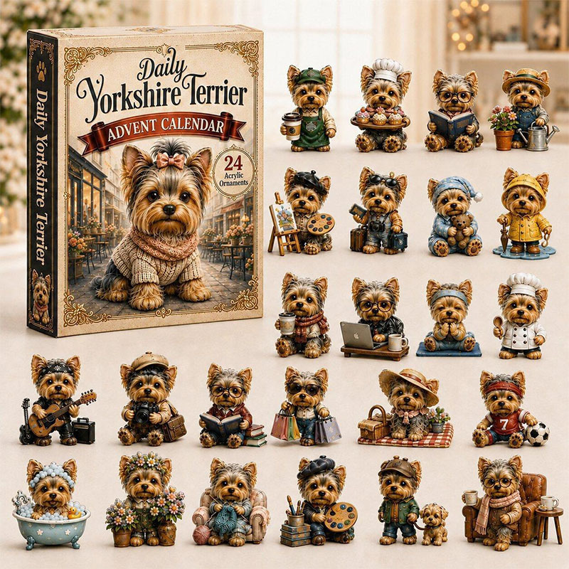 🐶24 Days Yorkie Acrylic Ornament Advent Calendar