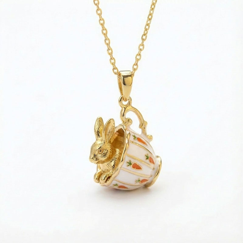 Cute Teacup Animal Locket Necklace