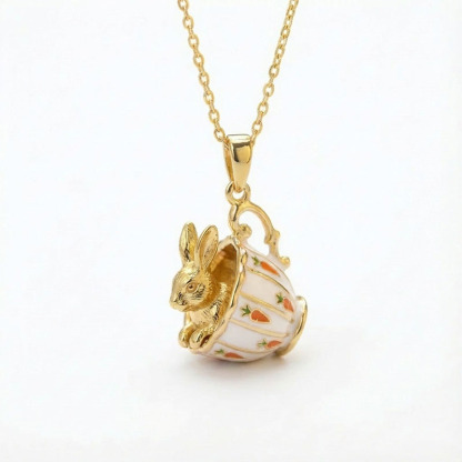 Cute Teacup Animal Locket Necklace
