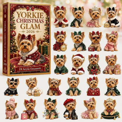 🐶24 Days Yorkie Acrylic Ornament Advent Calendar