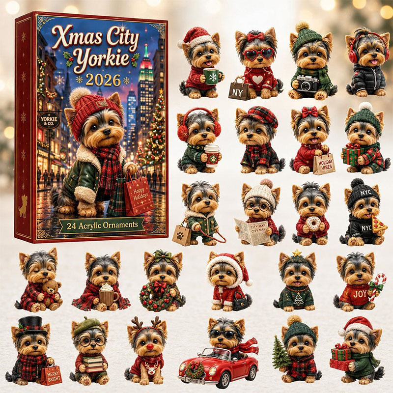 🐶24 Days Yorkie Acrylic Ornament Advent Calendar