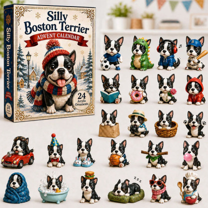 ✨24 Days Boston Terrier Acrylic Ornament Advent Calendar