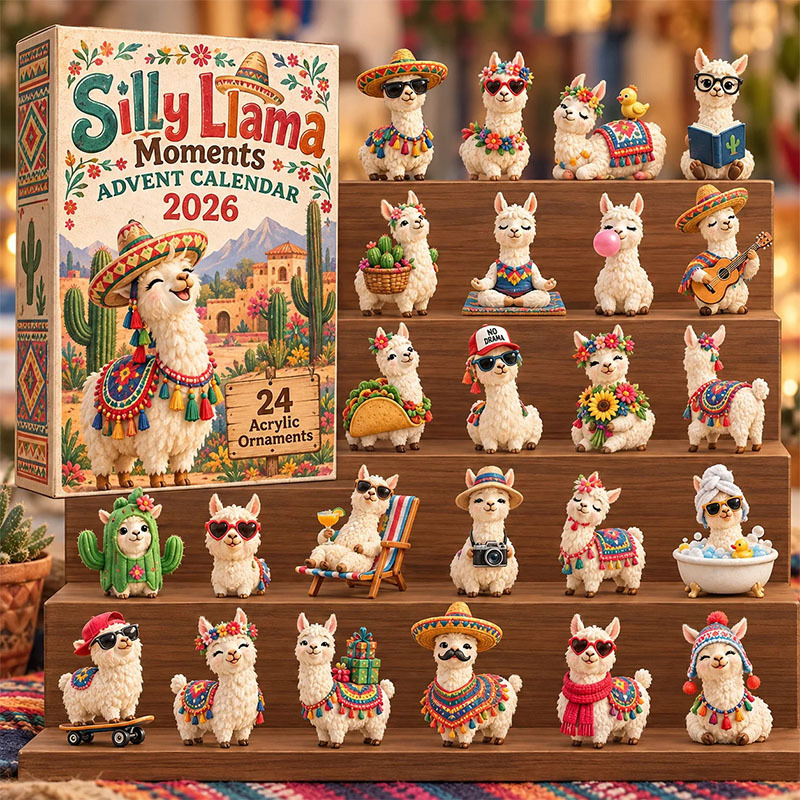 ✨24 Days Cute Llama Acrylic Ornament Advent Calendar
