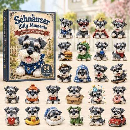 🎁🐶24 Days Schnauzer Acrylic Ornament Advent Calendar