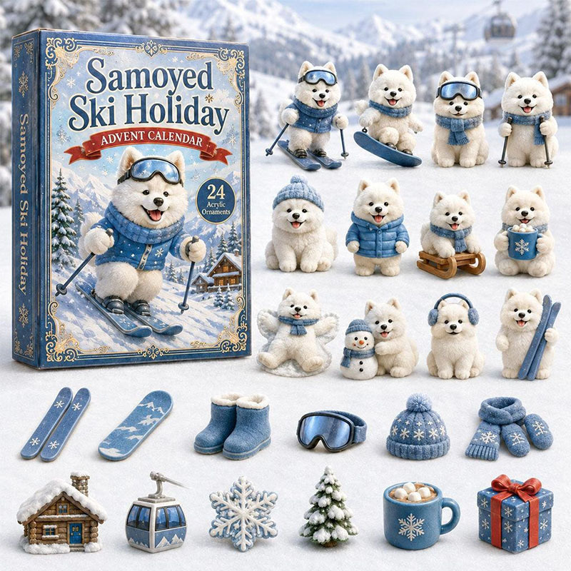😍🐕24 Days Samoyed Acrylic Ornament Advent Calendar