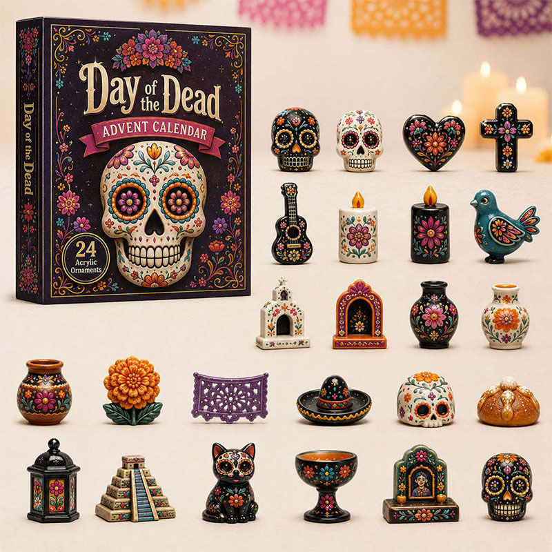 😎💀24 Days Halloween Undead Series Acrylic Ornament Advent Calendar