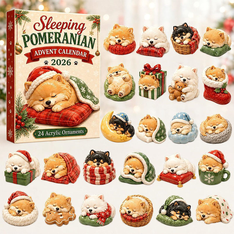 😍🐕24 Days Pomeranian Acrylic Ornament Advent Calendar