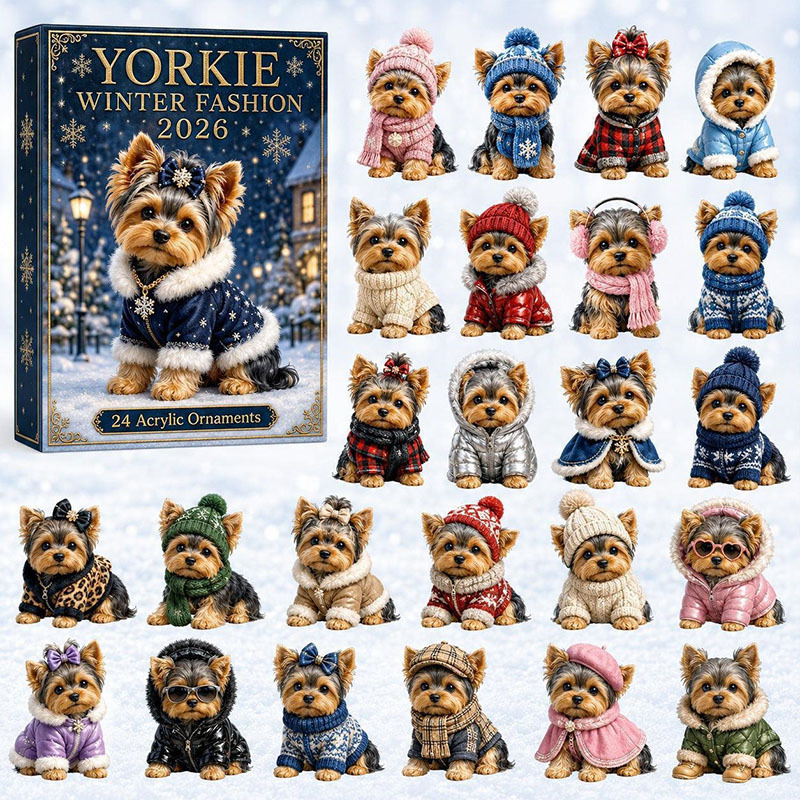 🐶24 Days Yorkie Acrylic Ornament Advent Calendar