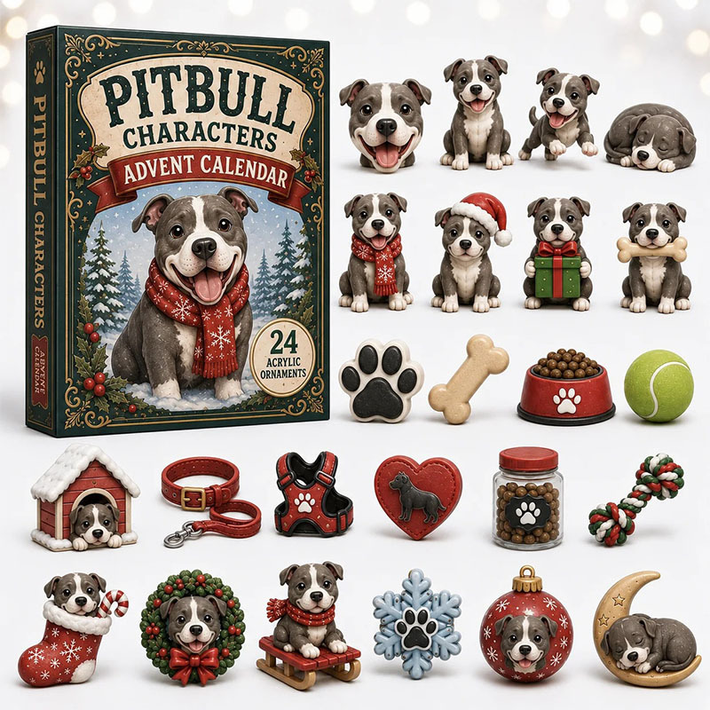 🎁🐱24 Days Pit Bull Acrylic Ornament Advent Calendar