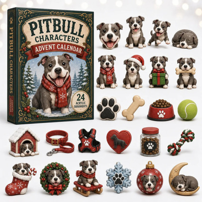 🎁🐱24 Days Pit Bull Acrylic Ornament Advent Calendar