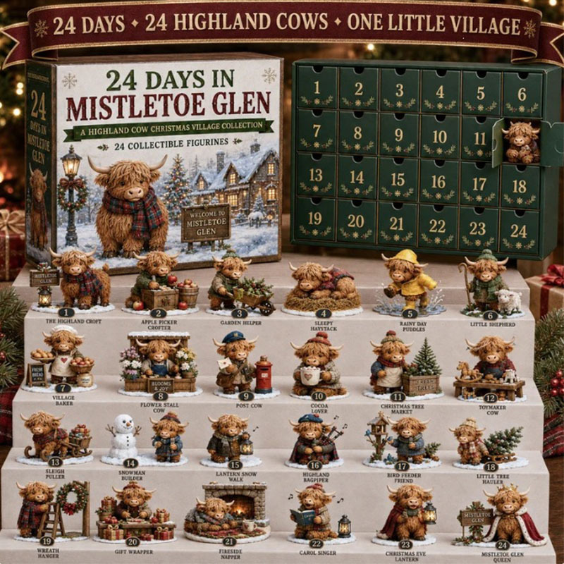 🐮24 Days Highland Cow Acrylic Ornament Advent Calendar
