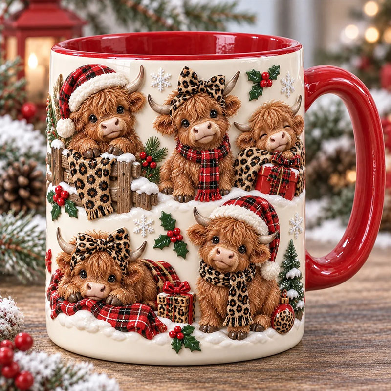 ☕Highland Cows Printed Ceramic Mug