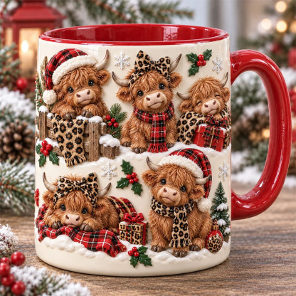 ☕Highland Cows Printed Ceramic Mug