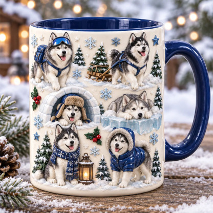 ☕Husky Printed Ceramic Mug