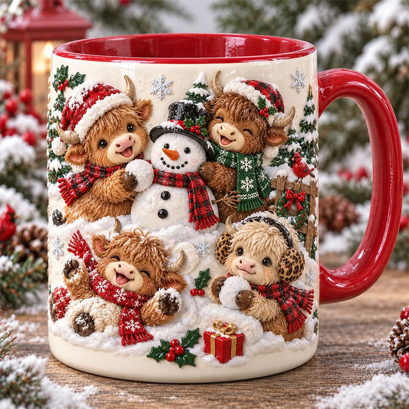 ☕Highland Cows Printed Ceramic Mug