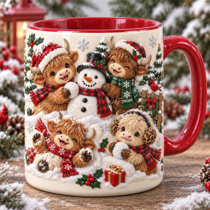 ☕Highland Cows Printed Ceramic Mug