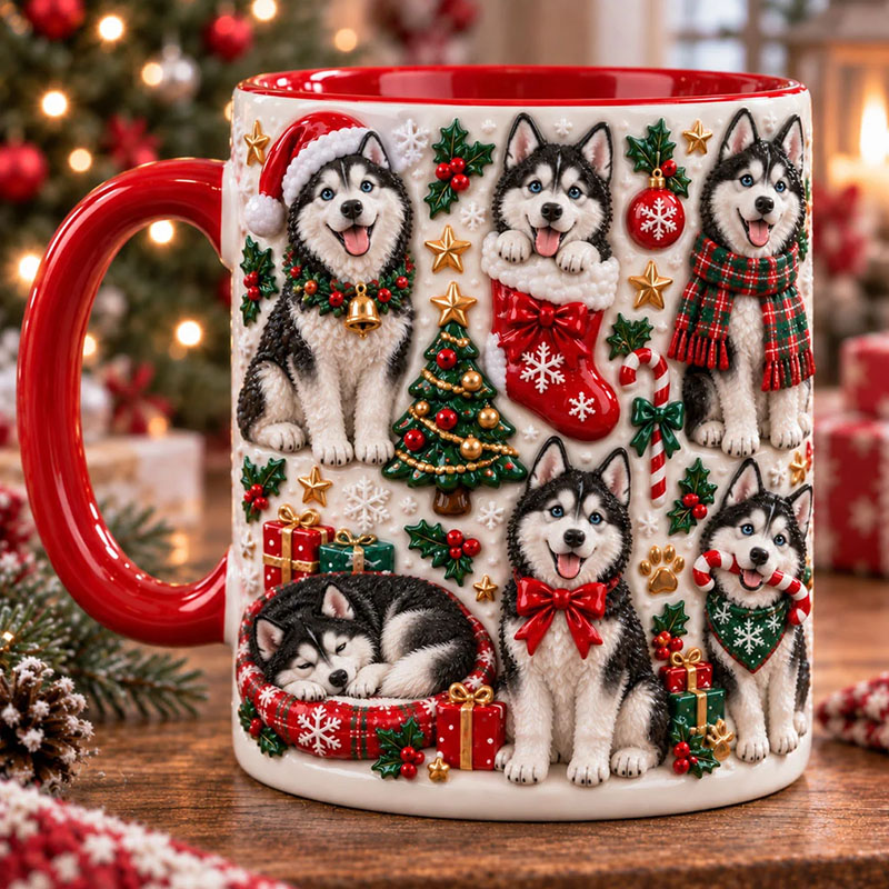 ☕Husky Printed Ceramic Mug