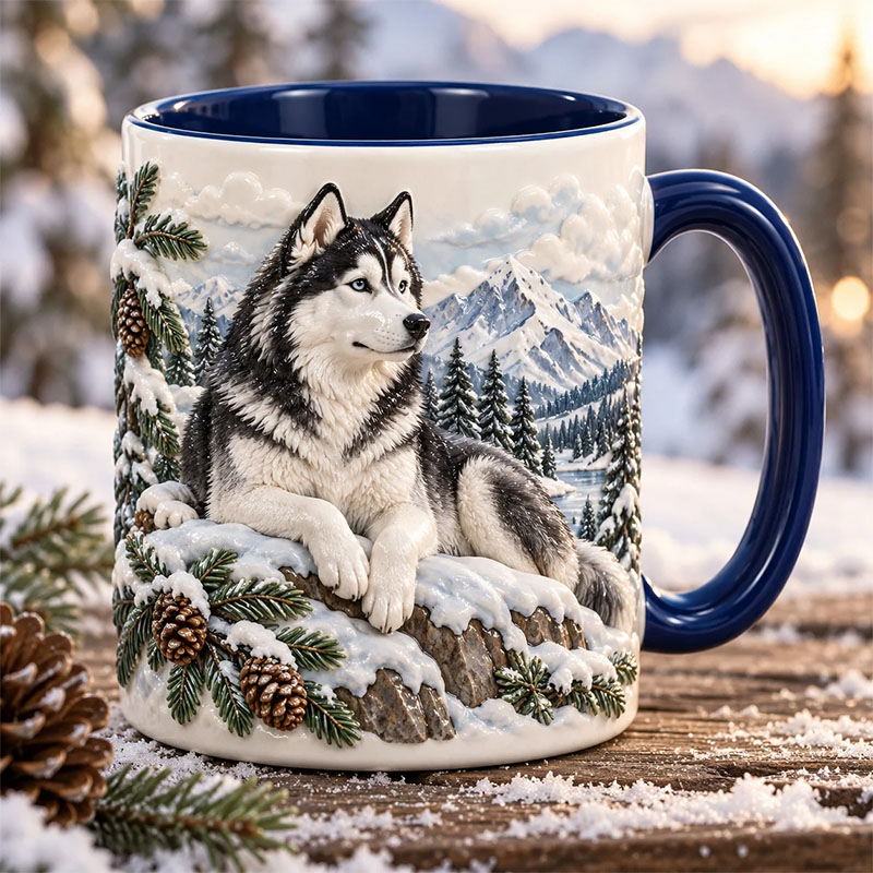 ☕Husky Printed Ceramic Mug