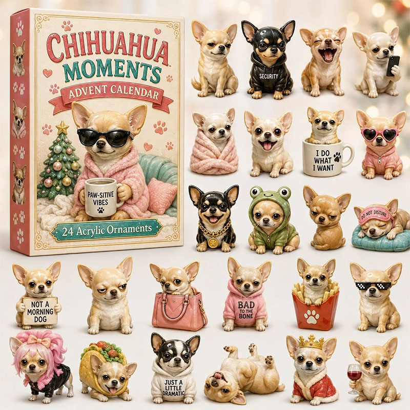 😍🐱24 Days Chihuahua Acrylic Ornament Advent Calendar