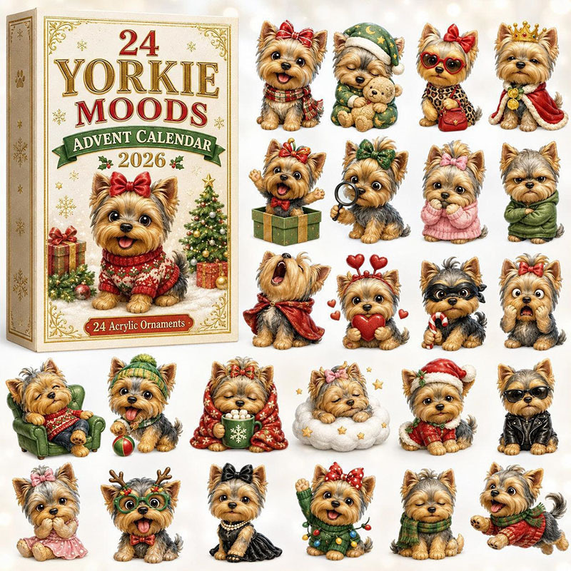 🐶24 Days Yorkie Acrylic Ornament Advent Calendar