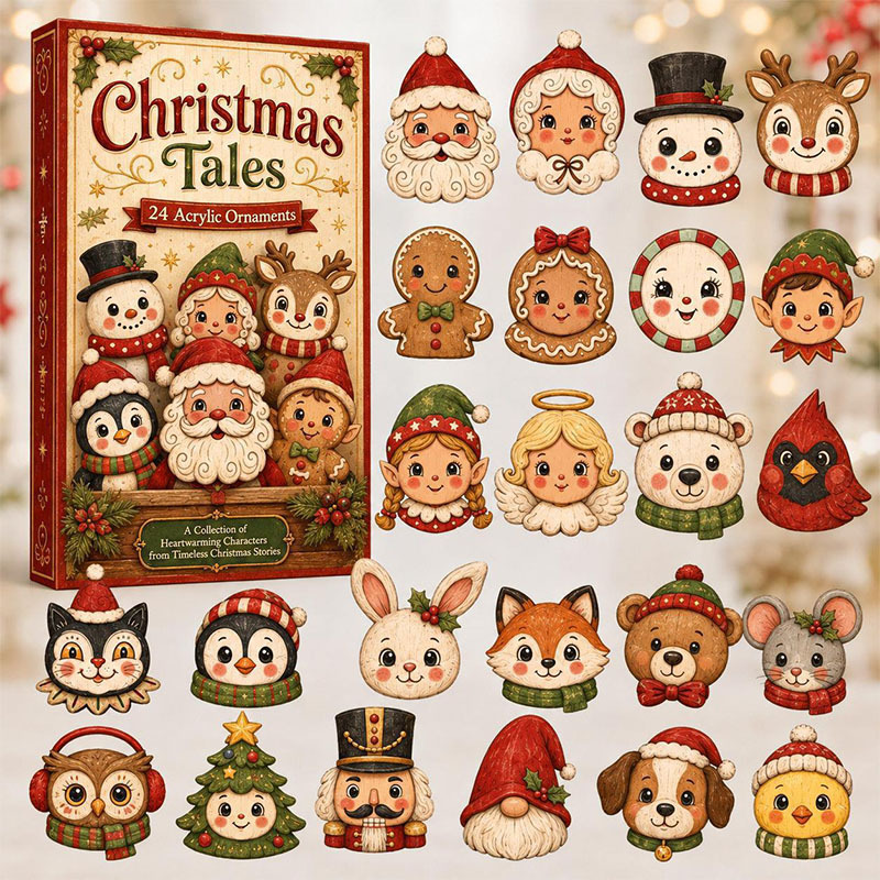 😍🎅24 Days Christmas Santa Acrylic Ornament Advent Calendar