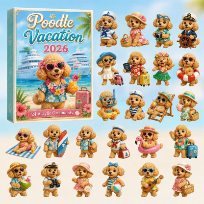 🎁24 Days Poodle Acrylic Ornament Advent Calendar