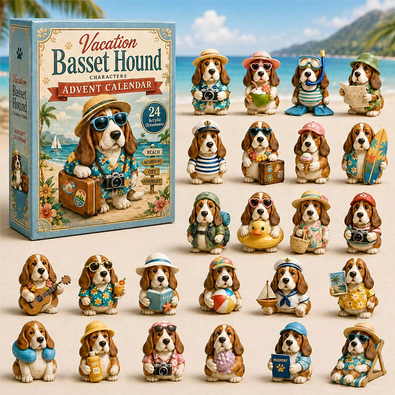✨24 Days Basset Hound Acrylic Ornament Advent Calendar