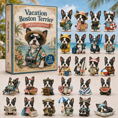 ✨24 Days Boston Terrier Acrylic Ornament Advent Calendar