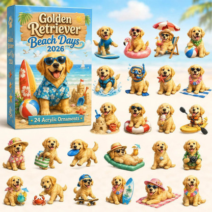 😍🐕24 Days Golden Retriever Acrylic Ornament Advent Calendar