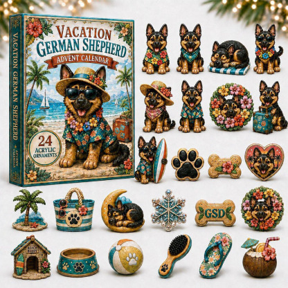 🎁🐕24 Days Sheepdog Acrylic Ornament Advent Calendar