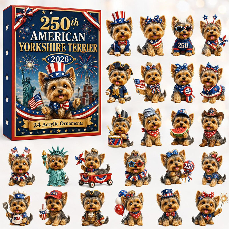 🐶24 Days Yorkie Acrylic Ornament Advent Calendar