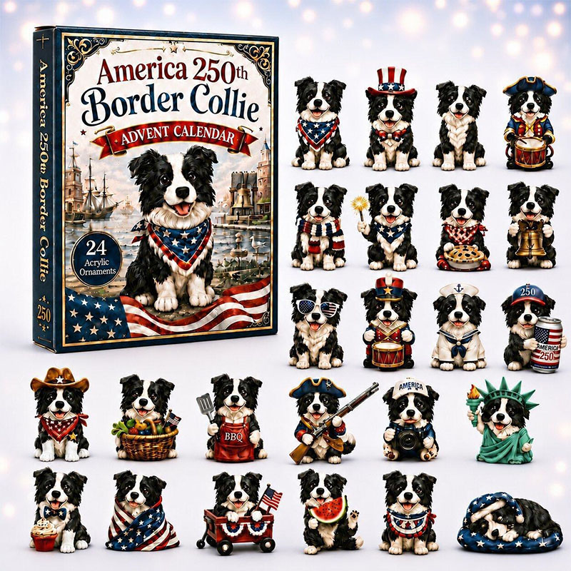 🎁🐕24 Days Sheepdog Acrylic Ornament Advent Calendar