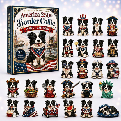 🎁🐕24 Days Sheepdog Acrylic Ornament Advent Calendar