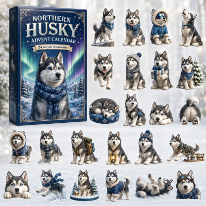 😍🐺24 Days Husky Acrylic Ornament Advent Calendar