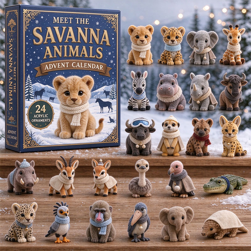 ✨24 Days Savanna Animals Acrylic Ornament Advent Calendar