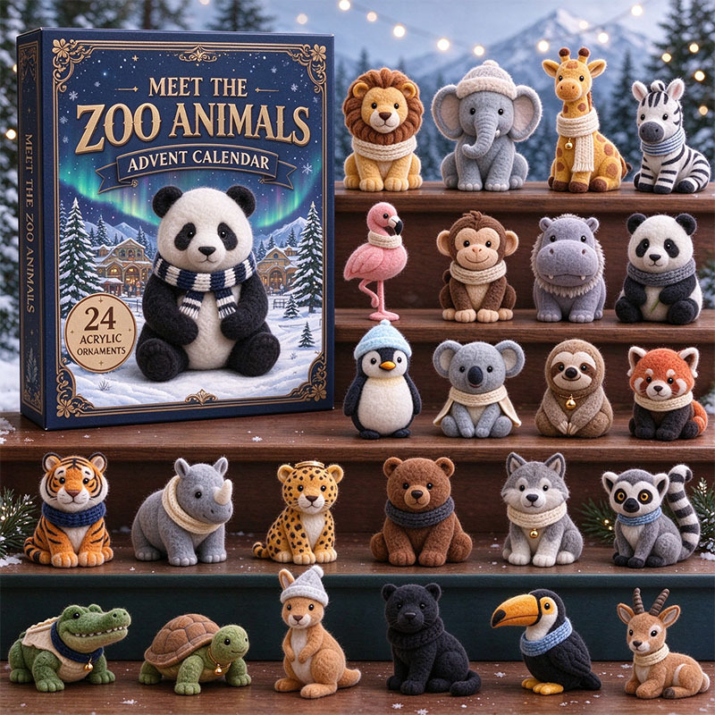 ✨24 Days Zoo Animals World Acrylic Ornament Advent Calendar