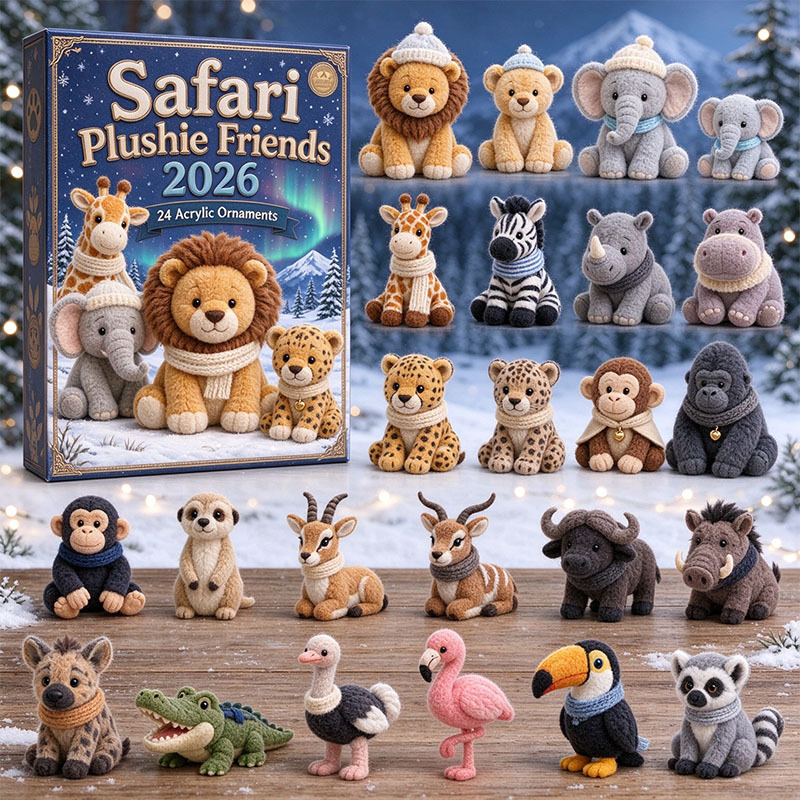 ✨24 Days Safari Plushie Friends Acrylic Ornament Advent Calendar